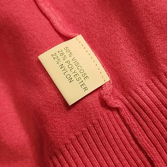 Pink Knit Button Down Cardigan Long Sleeve Sweater Medium - Picture 5 of 8